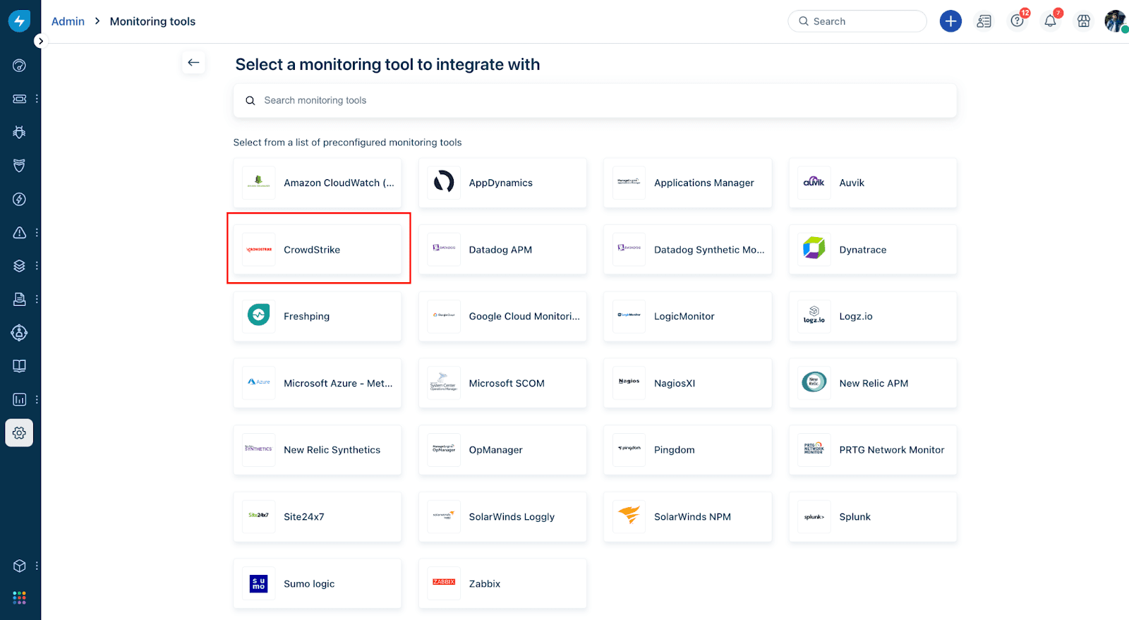 Integración OOTB para Crowdstrike