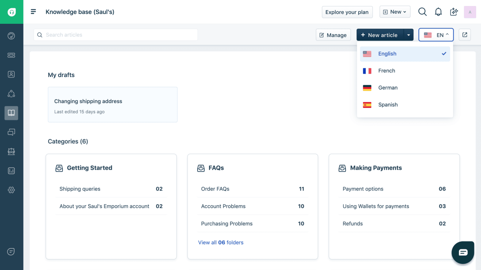 Portal de base de conocimiento