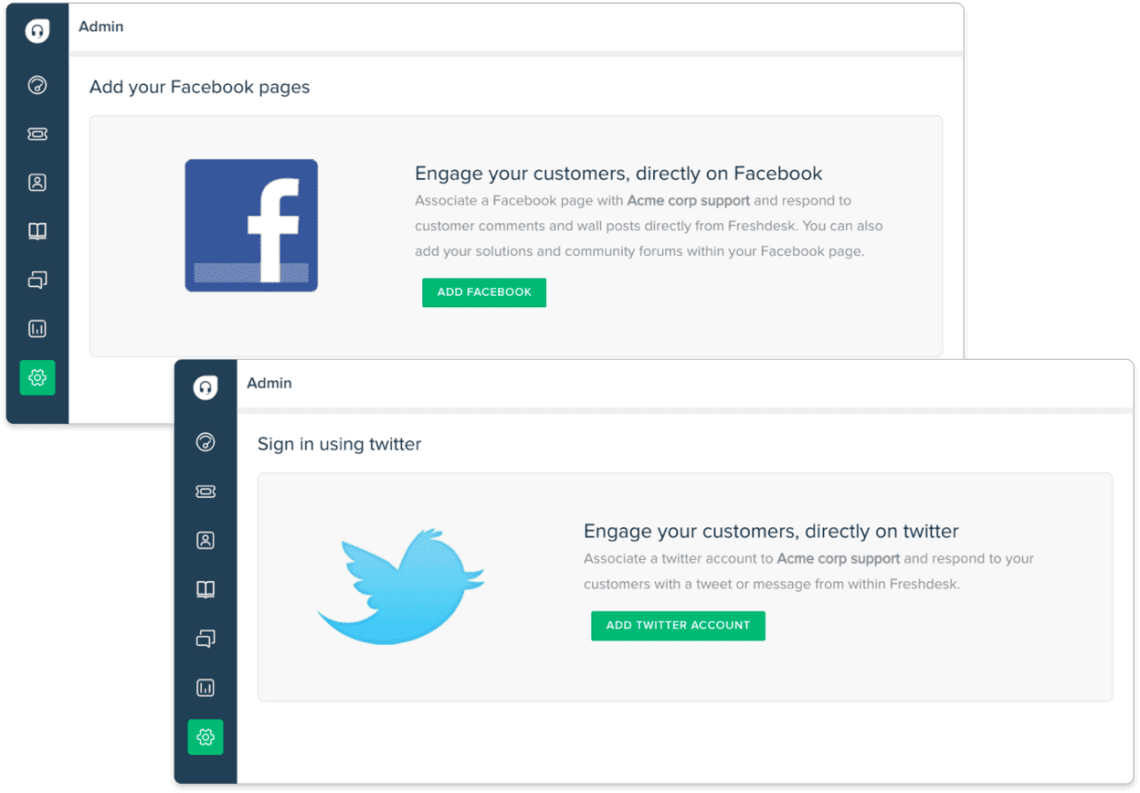 Freshdesk - Social Support Facebook and Twitter